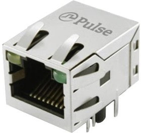 JXD1-0025NL, Modular Connectors / Ethernet Connectors RJ45 1x1 Tab Up 1:1 GreenPHY 1000Base-T