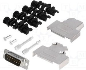 MHD45ZK15-DM15P-K, Разъем D-Sub; PIN: 15; вилка; "папа"; угловой 45°; MHD45ZK15-DM15P-K, Разъем D-Sub; PIN: 15; вилка; "папа"; угловой 45°;