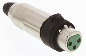 AAA3FZH, XLR Connectors 3P F SLD XLR MTL HND Ni FINISH, Ag PLT