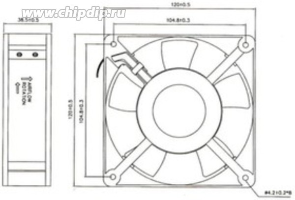 Вентилятор KAKU КA1238XA2 120х120х38 220V 21W
