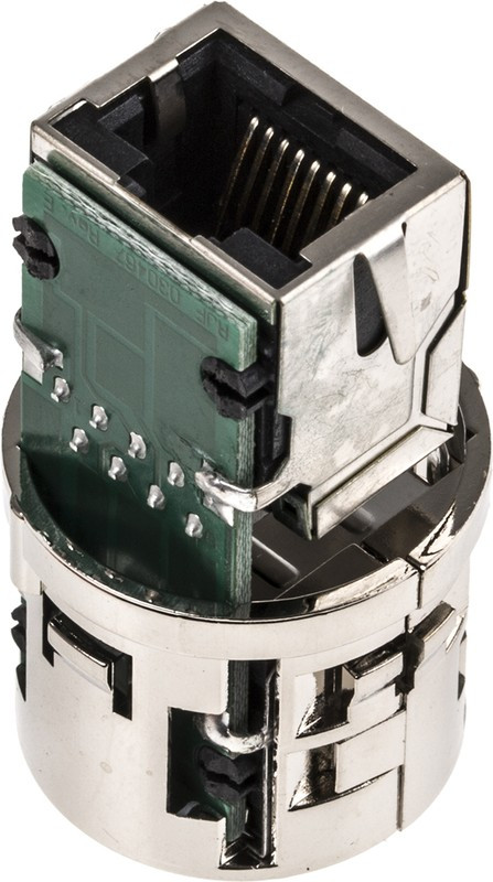 RJFTV21N, Modular Connectors / Ethernet Connectors Female RJ45 Nickel Sq Flange Receptacle