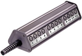 Neutrik NSB3B-20/4 распред. коробка 20 XLR female входов, 4 XLR male выхода, трапецевидная конструкция.