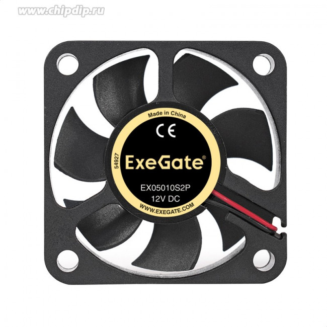 EX05010S2P, Вентилятор 12В DC ExeGate EX05010S2P (50x50x10 мм, Sleeve bearing (подшипник скольжения), 2pin, 5000 EX05010S2P, Вентилятор 12В DC ExeGate EX05010S2P (50x50x10 мм, Sleeve bearing (подшипник скольжения), 2pin, 5000