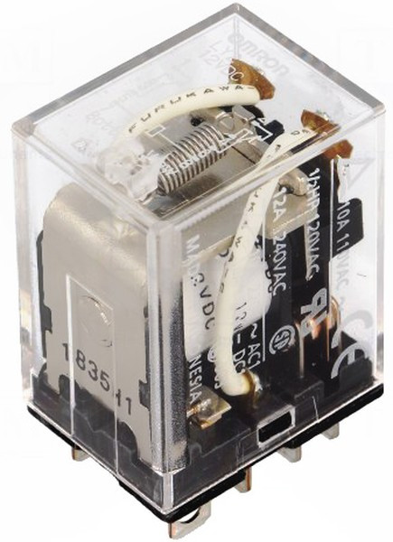 LY2-12DC, Реле электромагнитное, DPDT, Uобмотки 12ВDC, 10A/110ВAC, 10А