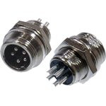 1-566-5, Разъем MIC-12 5 контактов штекер металл на корпус