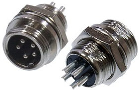 1-566-5, Разъем MIC-12 5 контактов штекер металл на корпус