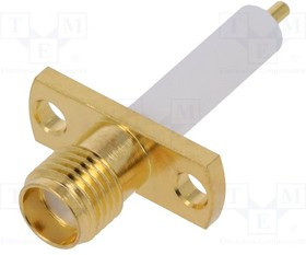RF2-156-T-00-50-G, Гнездо, SMA, "мама", прямой, пайка, на панель, тефлон, позолота