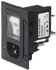 3-109-719, Un-Filtered IEC Power Entry Module, IP67, C14, IEC C14, C18, General Purpose, 10 А, 250 В AC
