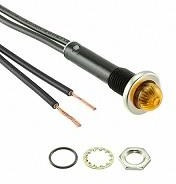 75R-2213, Panel Mount Indicator Lamps PMI RND .375" Neon 125V Wire AMB Ni