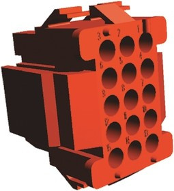 1-640523-0, Miniature Rectangular II Male Connector Housing, 4.19mm Pitch, 15 Way, 5 Row 1-640523-0, Miniature Rectangular II Male Connector Housing, 4.19mm Pitch, 15 Way, 5 Row