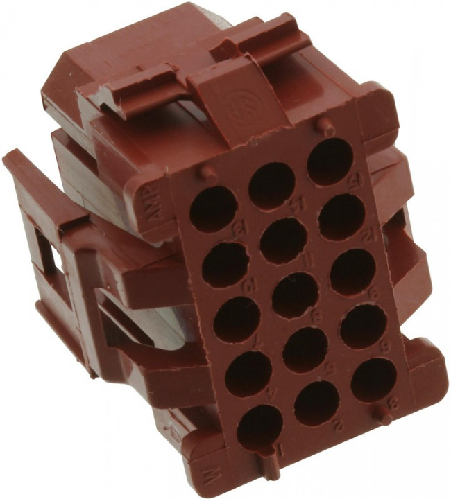 1-640523-0, Miniature Rectangular II Male Connector Housing, 4.19mm Pitch, 15 Way, 5 Row 1-640523-0, Miniature Rectangular II Male Connector Housing, 4.19mm Pitch, 15 Way, 5 Row
