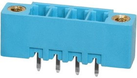 TBP02R2W-381-04BE, Pluggable Terminal Blocks Terminal block, pluggable, w screw lock, 3.81, receptical, 4 pole, blue