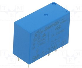 SMI-S-224L, Реле: электромагнитное; DPDT; Uобмотки: 24ВDC; Iконтакт.макс: 8А