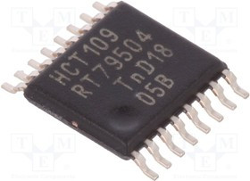 74HCT109PW.112, IC: цифровая; JK триггер (flip-flop); Ch: 2; IN: 5; CMOS,TTL; SMD