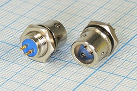 Разъем PLS-20RF-3P розетка, контакты 3P, резьба М22, монтаж на блок фланец 4 отверстия