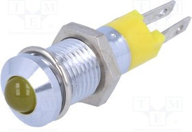 SMQD08112, Индикат.лампа: LED, выпуклый, 12-14ВDC, Отв: d8,2мм, IP40, металл