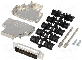 D45ZK25-DBP-K, Разъем D-Sub; PIN: 25; вилка; "папа"; пайка; на пр