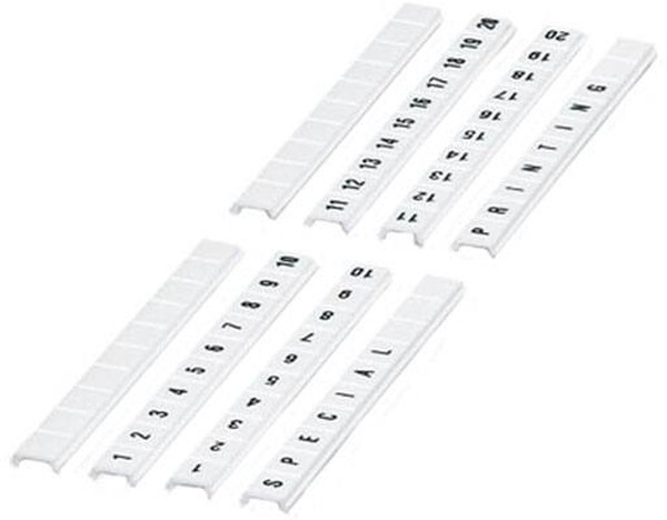 0810863:0001, LGS:UNGERADE ZAHLEN 1-19, ZBF 5 Zack Marker Strip Flat for use with Terminal Block Width 5 mm