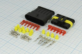 Клемма герметичная гнездо+штекер, 6C, обжимная, S-SEAL1,5; №10501 клемма гермет гн+шт\\ 6C\\обж\\S-SEAL1,5