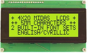 MC42005A6WR-SPTLY-V2, LCD MODULE, COB, STN, 20X4, PARALLEL