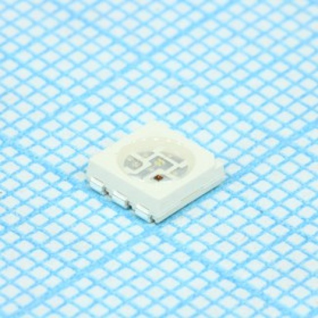KAAF-5050RGBS-13, Светодиод smd 5х5мм/красный/ 625нм/1000-1400мкд - зеленый/525нм/1300- 2000мкд/синий/470нм/ 300-420мкд/прозрачный/ 120°/30-
