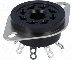 PL08, Панелька, PIN: 8, под пайку, Серия: MK2, Эл.подкл: круглое гнездо