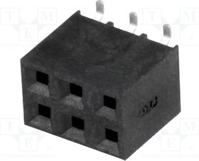 ZL264-6DG, Гнездо, штыревой, "мама", PIN: 6, вертикальный, 2,54мм, SMT, 2x3 ZL264-6DG, Гнездо, штыревой, "мама", PIN: 6, вертикальный, 2,54мм, SMT, 2x3