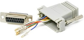 40-9558F, D-Sub Adapters &amp; Gender Changers DB15F - RJ45 ADAPTER MODULAR KIT, GREY