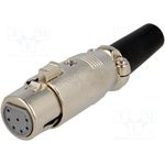 XLR-7G, Вилка, XLR, "мама", PIN 7, прямой, на провод