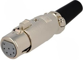 XLR-7G, Вилка, XLR, "мама", PIN 7, прямой, на провод