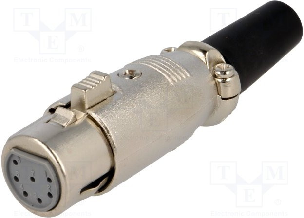 XLR-7G, Вилка, XLR, "мама", PIN 7, прямой, на провод