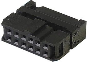 DS1016-12MA2BB, (IDC-12F), IDC разъем, розетка на плоский шлейф 12pin(2x6), шаг 2.54мм