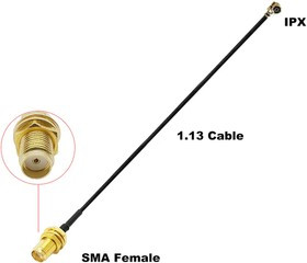 U.FL to SMA Female переход на кабеле 1.13 мм длина 10см