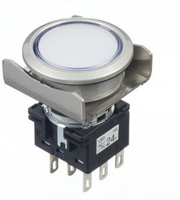 LB6ML-M1T64PW, Pushbutton Switches LB 16mm Illuminated PB DPDT PW