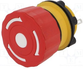 LAS1-A22Y-01TSB, Переключатель: безопасности, Фикс.пол: 2, NC, 1,5A/250ВAC, 22мм