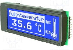 EADIP122B-5NLW, Дисплей: LCD; графический; 122x32; STN Positive; голубой; LED EADIP122B-5NLW, Дисплей: LCD; графический; 122x32; STN Positive; голубой; LED