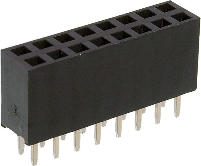 KLS1-208-2-16-S, (PBD-16 2X08), Гнездо на плату 2.54мм