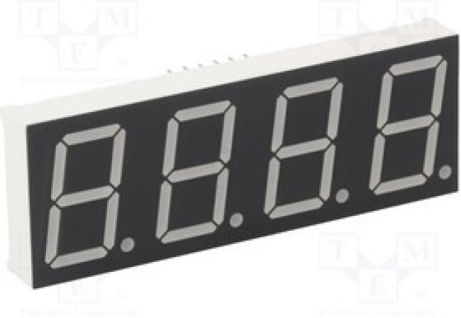 KW4-802CGB, Дисплей: LED, 7-сегментный, 20,4мм, 0,8", II.зн: 4, желто-зеленый