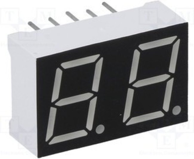 OPD-D3910G-BW, Дисплей: LED, 7-сегментный, 10мм, 0,39", II.зн: 2, зеленый, 5мкд