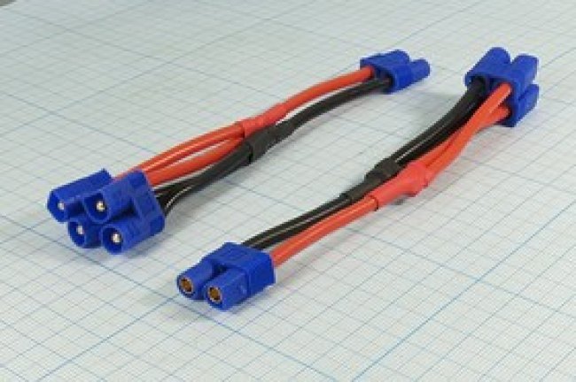 Переходник штекер EC3Mx2 - гнездо EC3F с кабелем 10см, Parallel Y; №12936 штек пит EC3x2-гн EC3x1\ 2C\\каб\L 10см\[Parallel Y]
