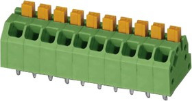 PCB terminal, 3 pole, pitch 3.5 mm, AWG 24-16, 16 A, spring-clamp connection, green, 1862055 PCB terminal, 3 pole, pitch 3.5 mm, AWG 24-16, 16 A, spring-clamp connection, green, 1862055