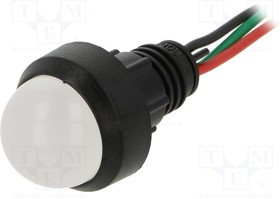 LRG-D20-230ACWK, Индикат.лампа: LED, выпуклый, 230ВAC, Отв: d13мм, IP40, пластик