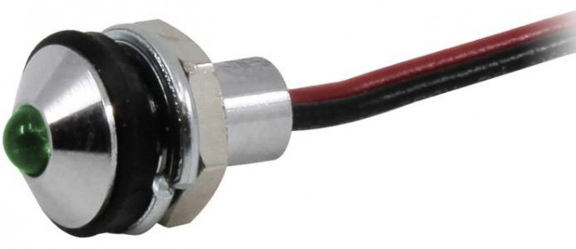 CD-1-2700-9908-I, LED Panel Mount Indicators .236in Green 12V