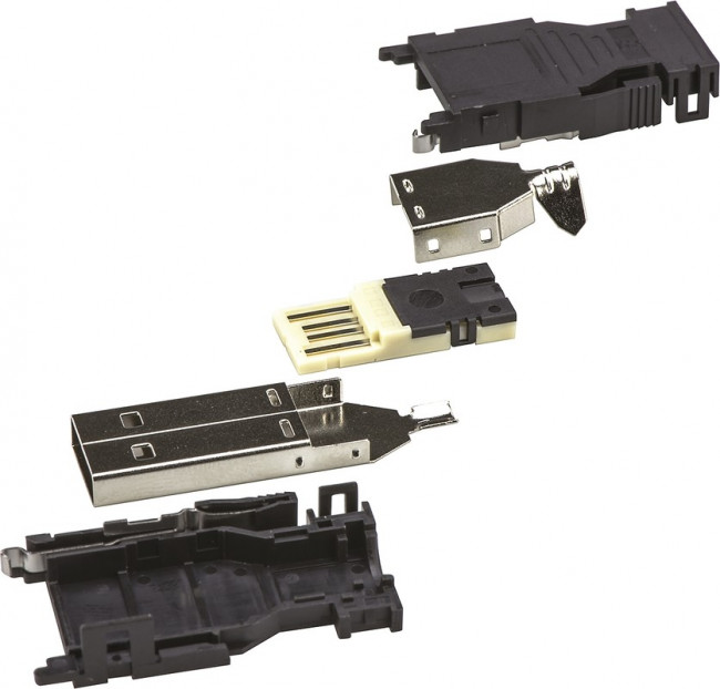 2013798-1, USB Connectors STD IND USB A KIT 4P PLUG ASSEMBLED 1ROW