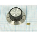 Ручка, внутренний диаметр d6,3, размер 37x15,5, пластик, черный/металл, винт, KN-139A(0-10)