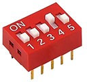 KLS7-DS-05, (SWD1-5, DS-05) DIP переключатель 5 поз. шаг 2.54мм