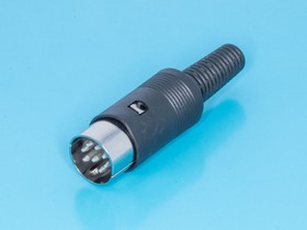 DN-8M1, Вилка DIN 8 контактов на кабель, 45 градусов