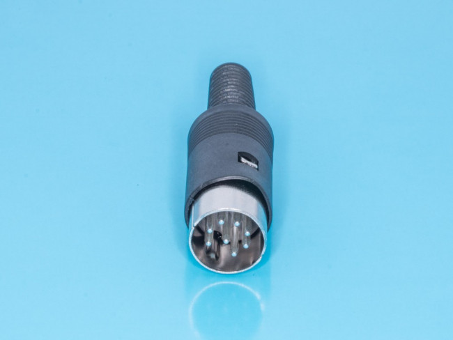 DN-8M1, Вилка DIN 8 контактов на кабель, 45 градусов