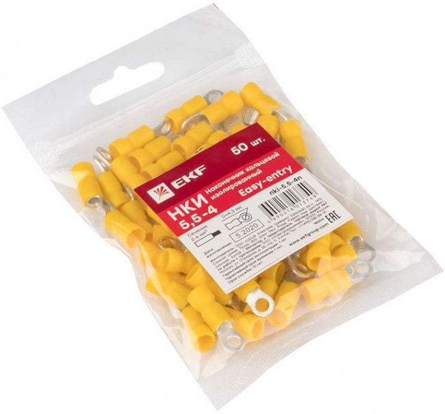 Наконечник кольцевой изол. НКИ 6.0-4 (уп.50шт) EKF nki-5.5-4n