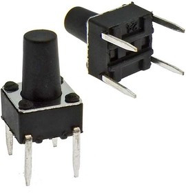 KAN0612-0901B 6x6x9 mm, Тактовая кнопка KAN0612-0901B, 6x6x9 мм, OFF-(ON), 50 мА, 12 В, 100 мОм